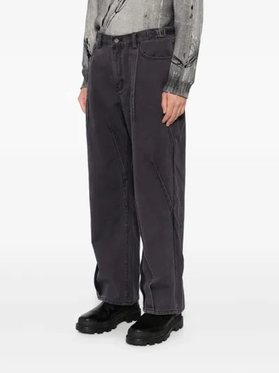 Feng Chen Wang Belt-detail Jeans In Black