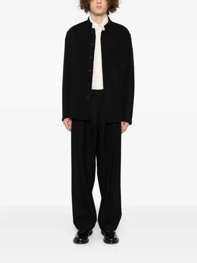 Forme D'expression Cotton Shirt Jacket In Black