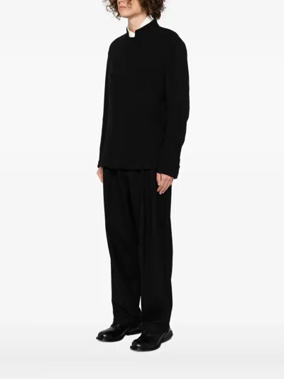 Forme D'expression Cotton Shirt Jacket In Black