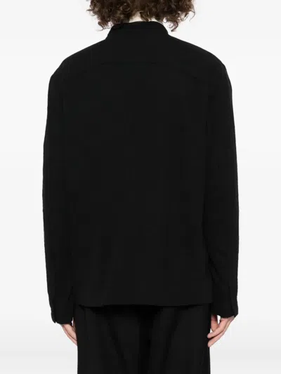 Forme D'expression Cotton Shirt Jacket In Black