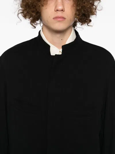 Forme D'expression Cotton Shirt Jacket In Black