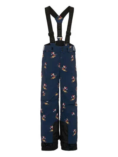 Mc2 Saint Barth Olympic Mickey Mouse Ski Trousers In Blue