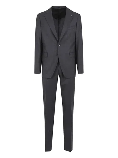 Tagliatore Two-piece Notched Lapels Suit In Black