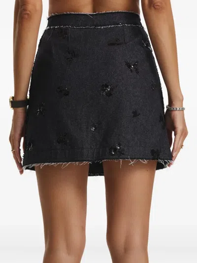 亮片缀饰磨损边半身裙