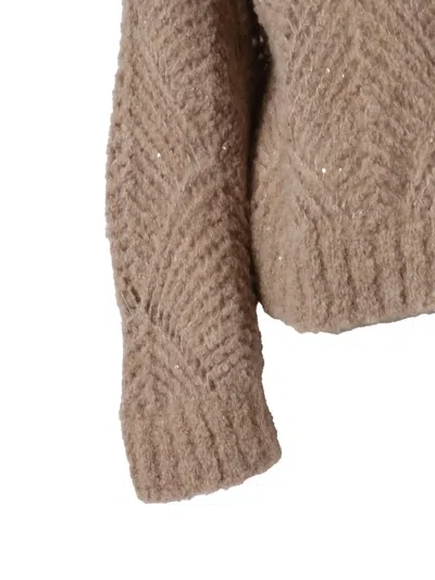 Antonelli Long-sleeved Knitted Sweater In Neutral