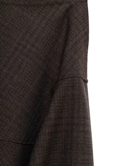 Our Legacy Waltz Check-pattern Midi Skirt In Brown