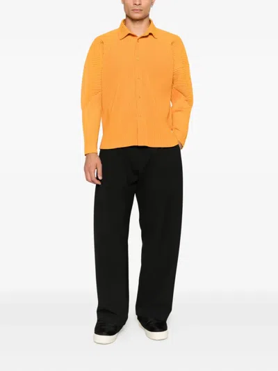 Issey Miyake Plissé Shirt In Orange