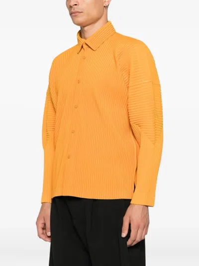 Issey Miyake Plissé Shirt In Orange