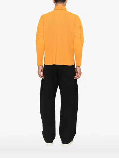 Issey Miyake Plissé Shirt In Orange
