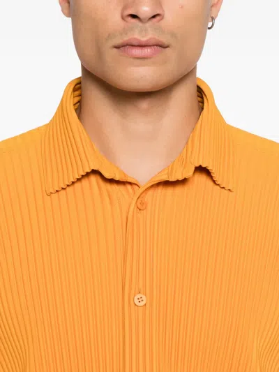 Issey Miyake Plissé Shirt In Orange