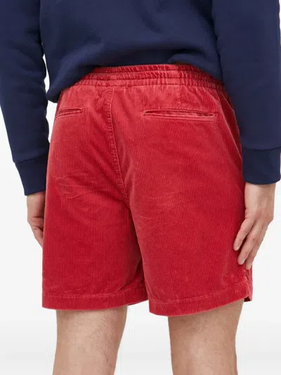 Polo Ralph Lauren Embroidered-logo Corduroy Shorts In Red
