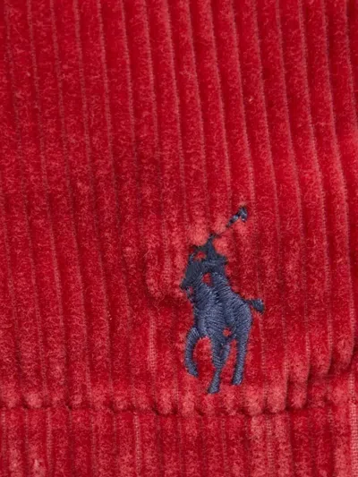 Polo Ralph Lauren Embroidered-logo Corduroy Shorts In Red