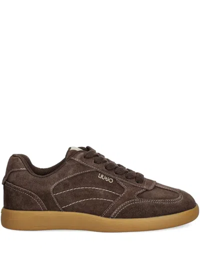 Liu •jo Stitched-detail Sneakers In Brown