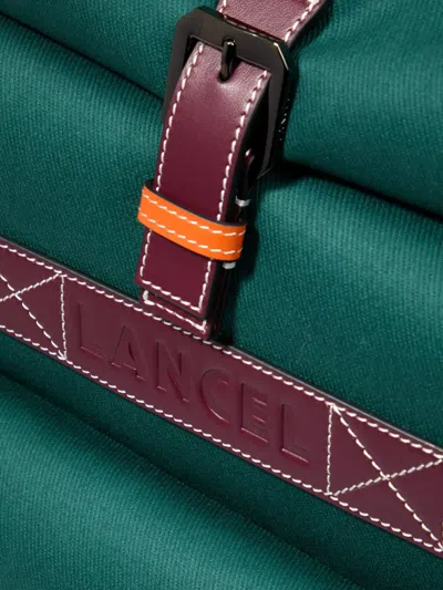 Lancel Rolltop Leather-trimmed Backpack In Multi