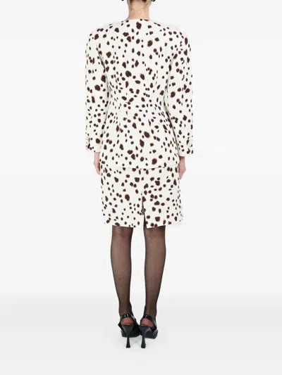 Rowen Rose Dalmatian-pattern Button-fastening Jacket In White