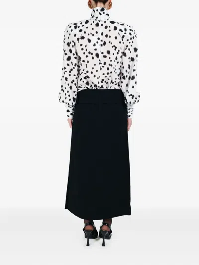Rowen Rose Dalmatian-pattern Blouse In White