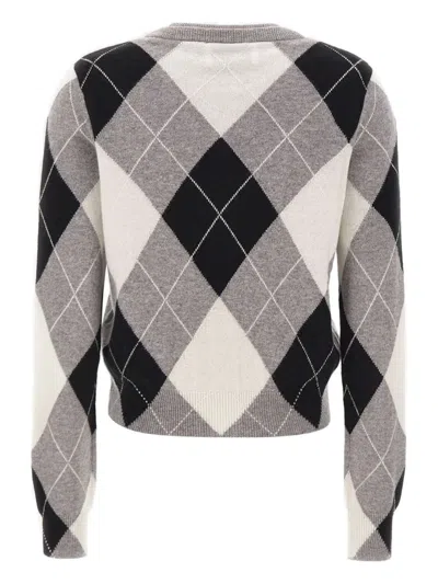 Kaos Diamond-pattern Button Cardigan In Gray