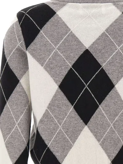 Kaos Diamond-pattern Button Cardigan In Gray