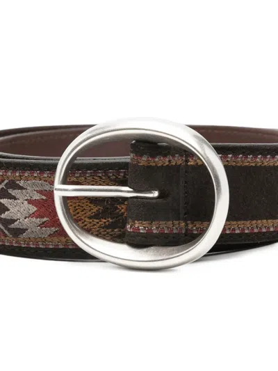 Orciani Mendez Patterned Belt In Brown