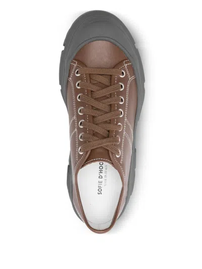 Sofie D'hoore Lace-up Platform Sneakers In Brown