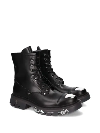 Premiata Brixton Lace-up Metal Boots In Black