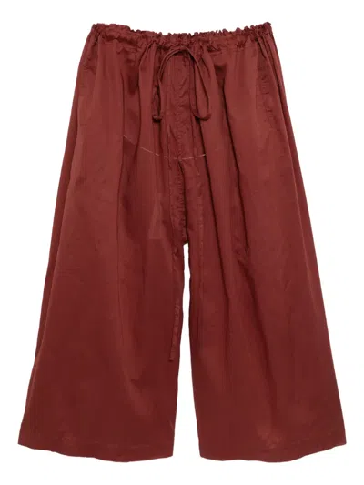 Egg Paijama Wide-leg Pants In Red