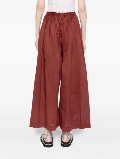 Egg Paijama Wide-leg Pants In Red