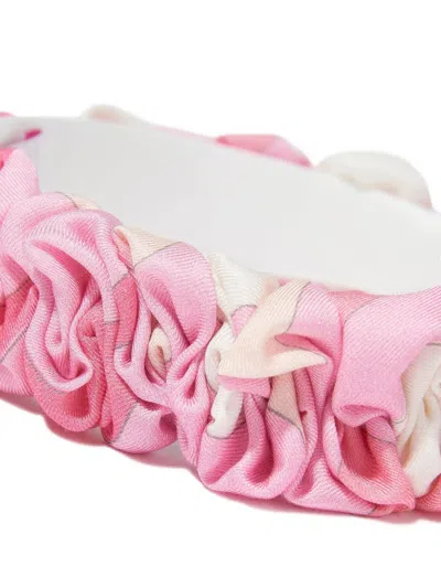 Pucci Junior Ruffled Headband In Pink