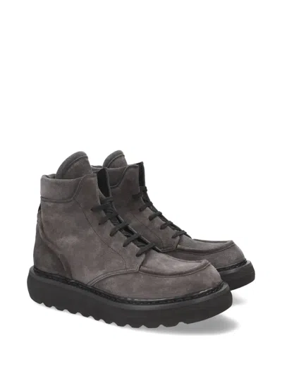 Premiata Lace-up Platform Boots In Gray