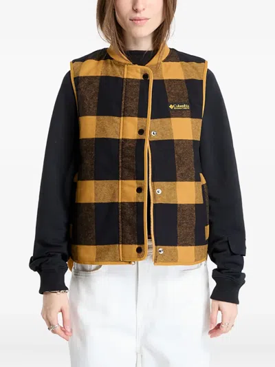 Columbia Reversible Checked Vest In Yellow