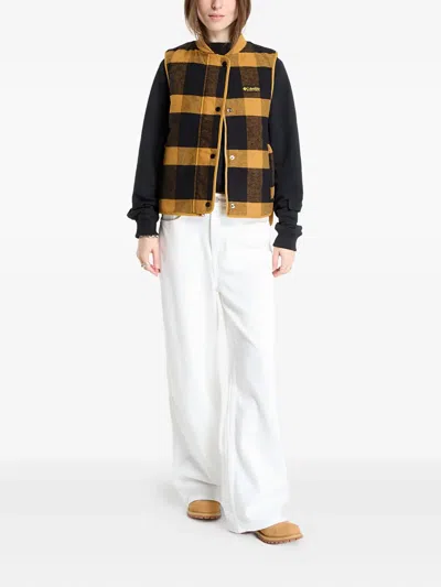 Columbia Reversible Checked Vest In Yellow