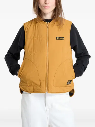 Columbia Reversible Checked Vest In Yellow