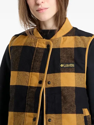 Columbia Reversible Checked Vest In Yellow