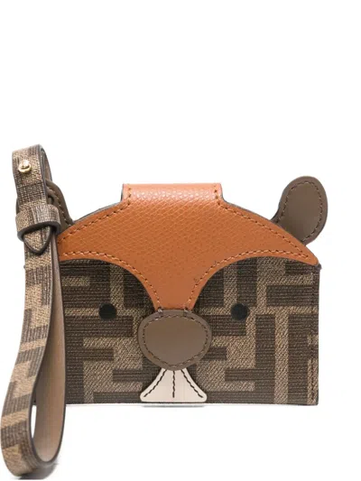 Fendi Monogram Animal Leather Wallet In Multi