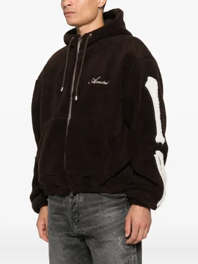 Amiri Zip-up Hoodie In Black