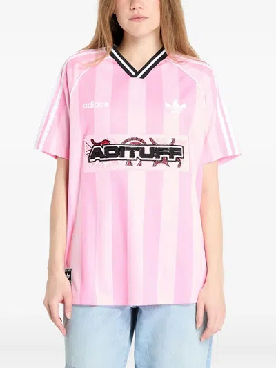 Adidas Originals Originals Striped T-shirt In Pink