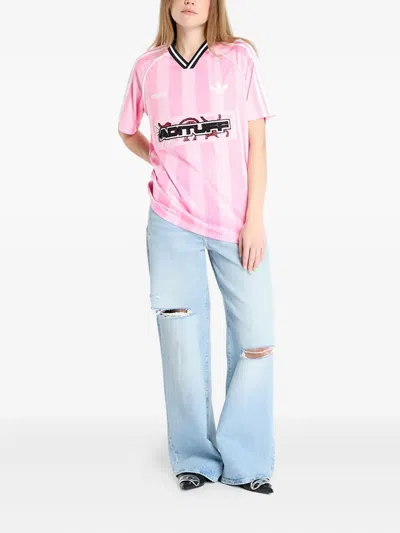 Adidas Originals Originals Striped T-shirt In Pink