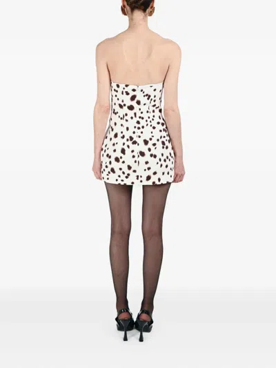 Rowen Rose Dalmatian-pattern Dress In White