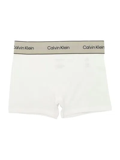 Calvin Klein Logo-detail Waistband Briefs In White