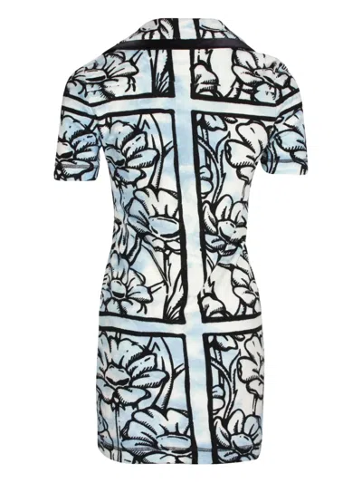 Pre-owned Fendi X Joshua Vides Edition Printed Mini Dress In Blue