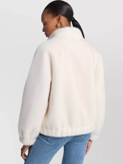 Michael Kors Stylish Jackets With Faux Fur Texture In White