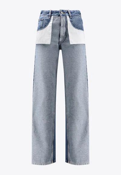 Mm6 Maison Margiela Mm6 By Maison Margiela Reversed Front Jeans In Blue