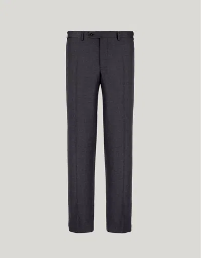 Canali Straight-leg Pleated Wool Suit Trousers In Grey