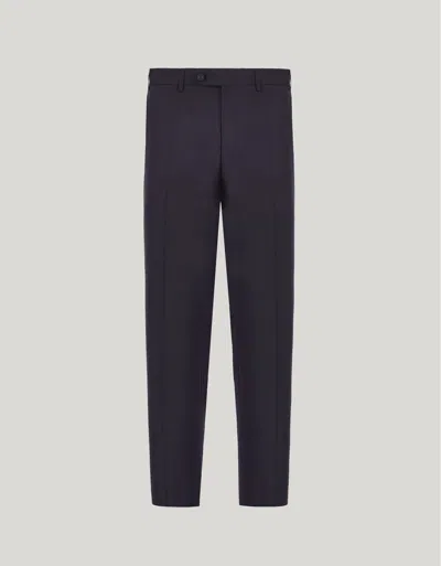 Canali Formal Wool Trousers In Black