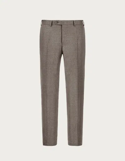 Canali Pantalon En Laine Gris Tourterelle In Brown