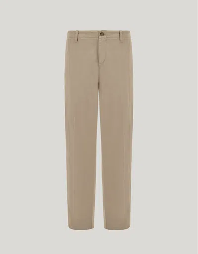 Canali Pantalon Chino Relaxed Fit En Sergé De Coton Teint En Pièce De Couleur Camel In Neutral