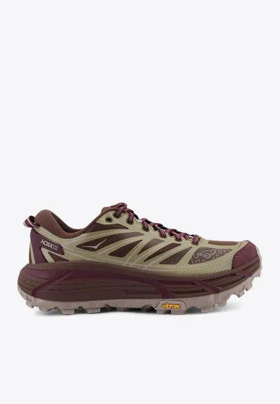 Hoka U Mafate Speed 2 Mesh And Rubber Sneakers In Burgundy