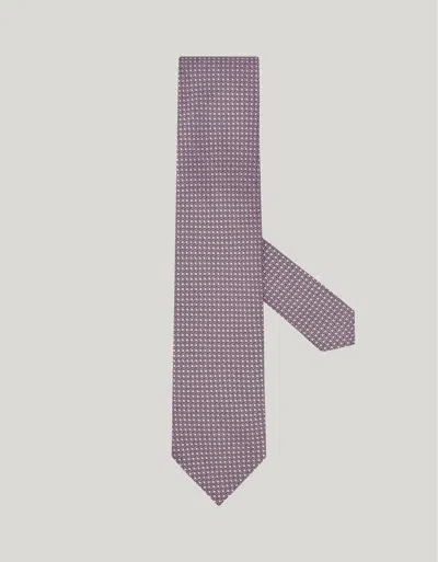 Canali Cravate Jacquard En Soie Rose In Purple