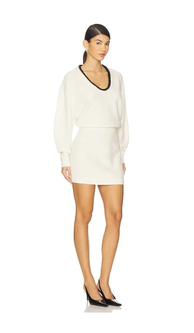 Alexis Colby Wool-blend Sweater Mini Dress In White