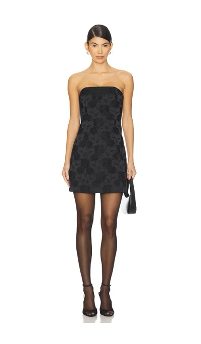 Alice And Olivia Roxane Drop Waist Scoop Neck Mini Dress In Black